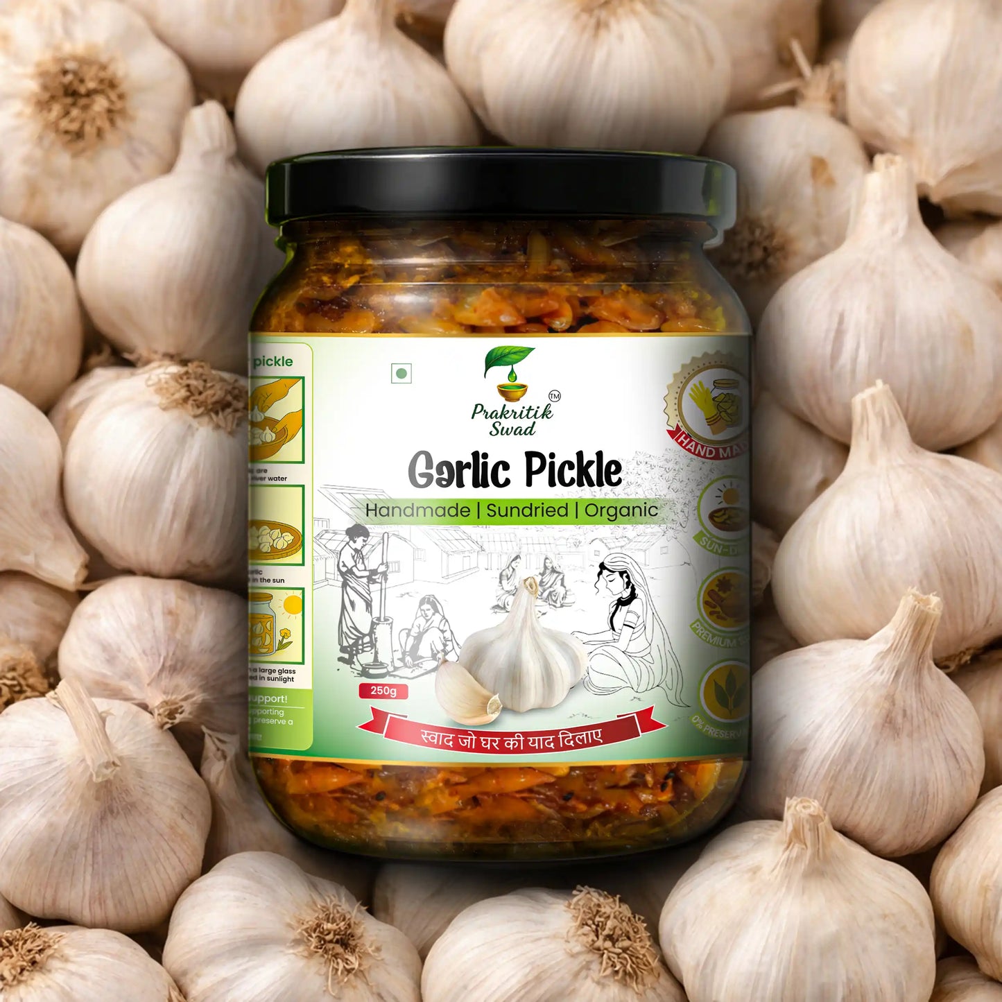 Homemade Garlic Pickle (Lahsun ka Achar) – Preservative-Free | Prakritik Swad