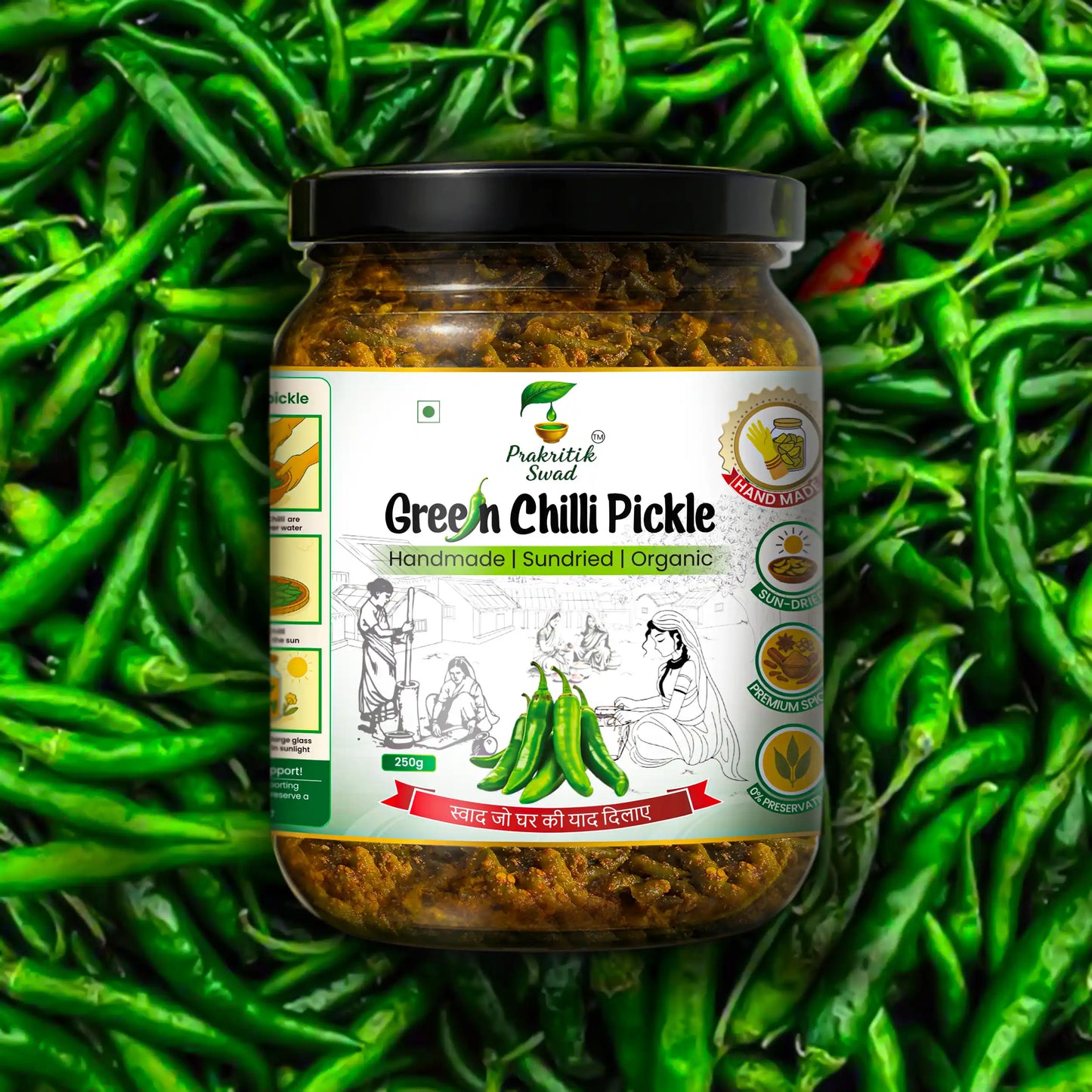 Handmade Green Chilli Pickle | Mirchi ka Achar