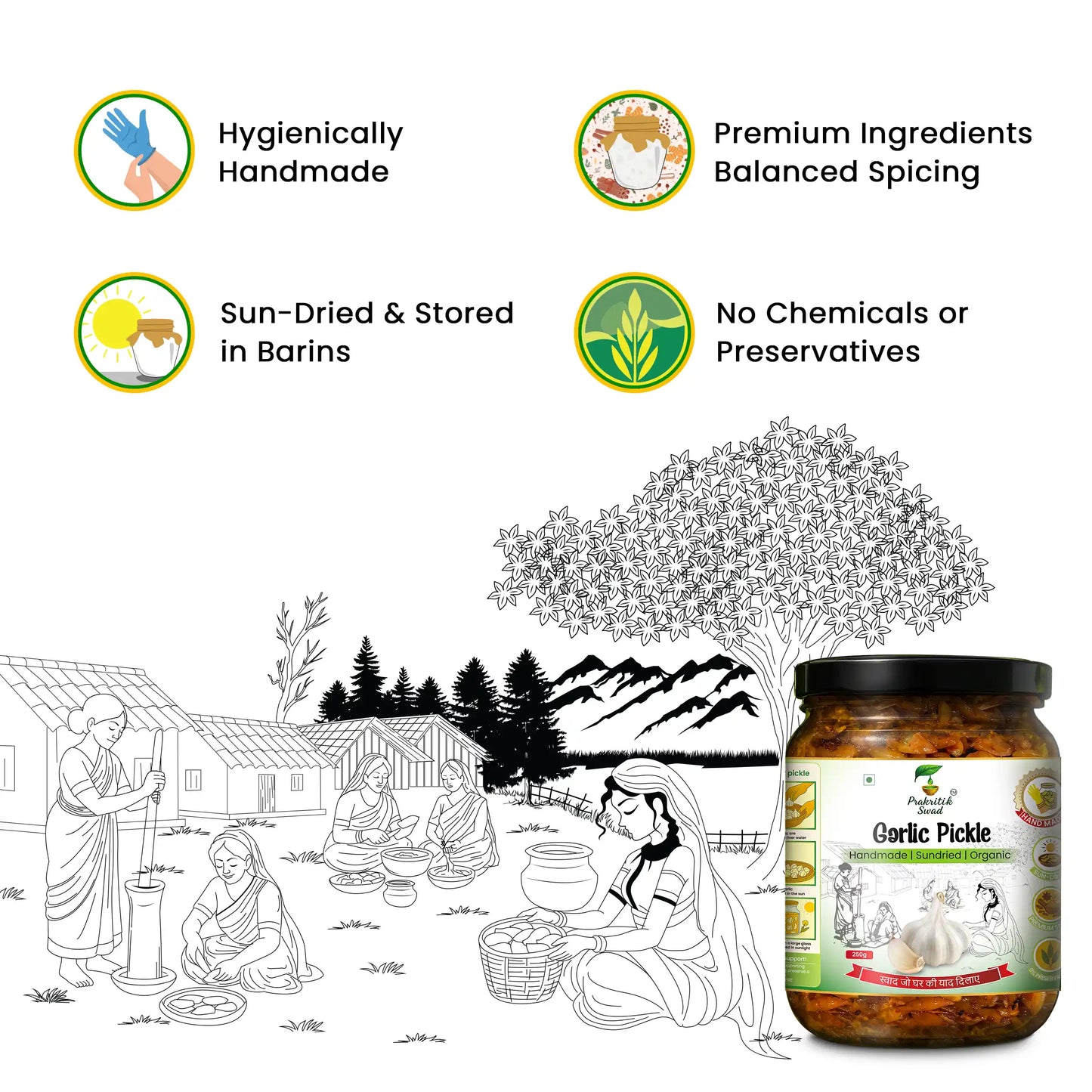 Homemade Garlic Pickle (Lahsun ka Achar) – Preservative-Free | Prakritik Swad