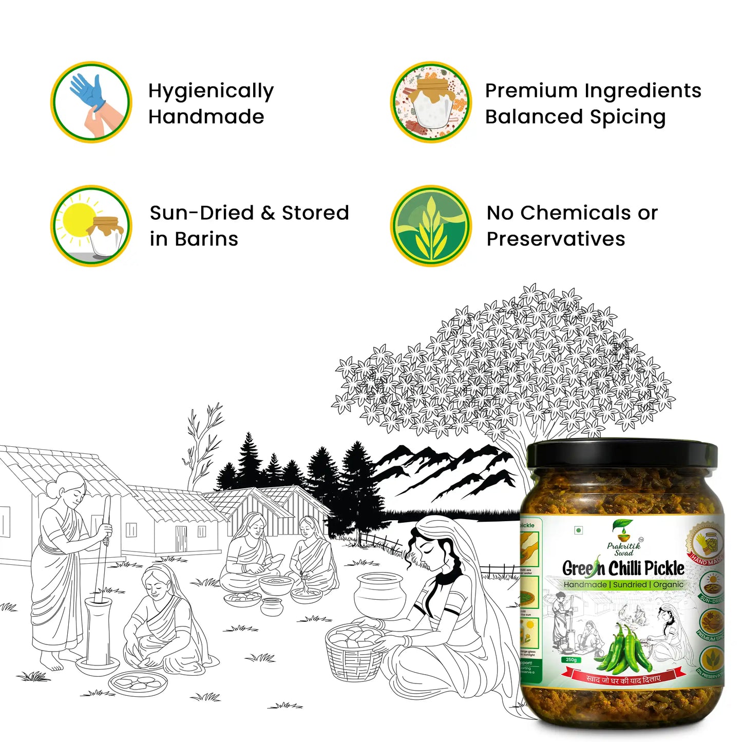 Handmade Green Chilli Pickle | Mirchi ka Achar