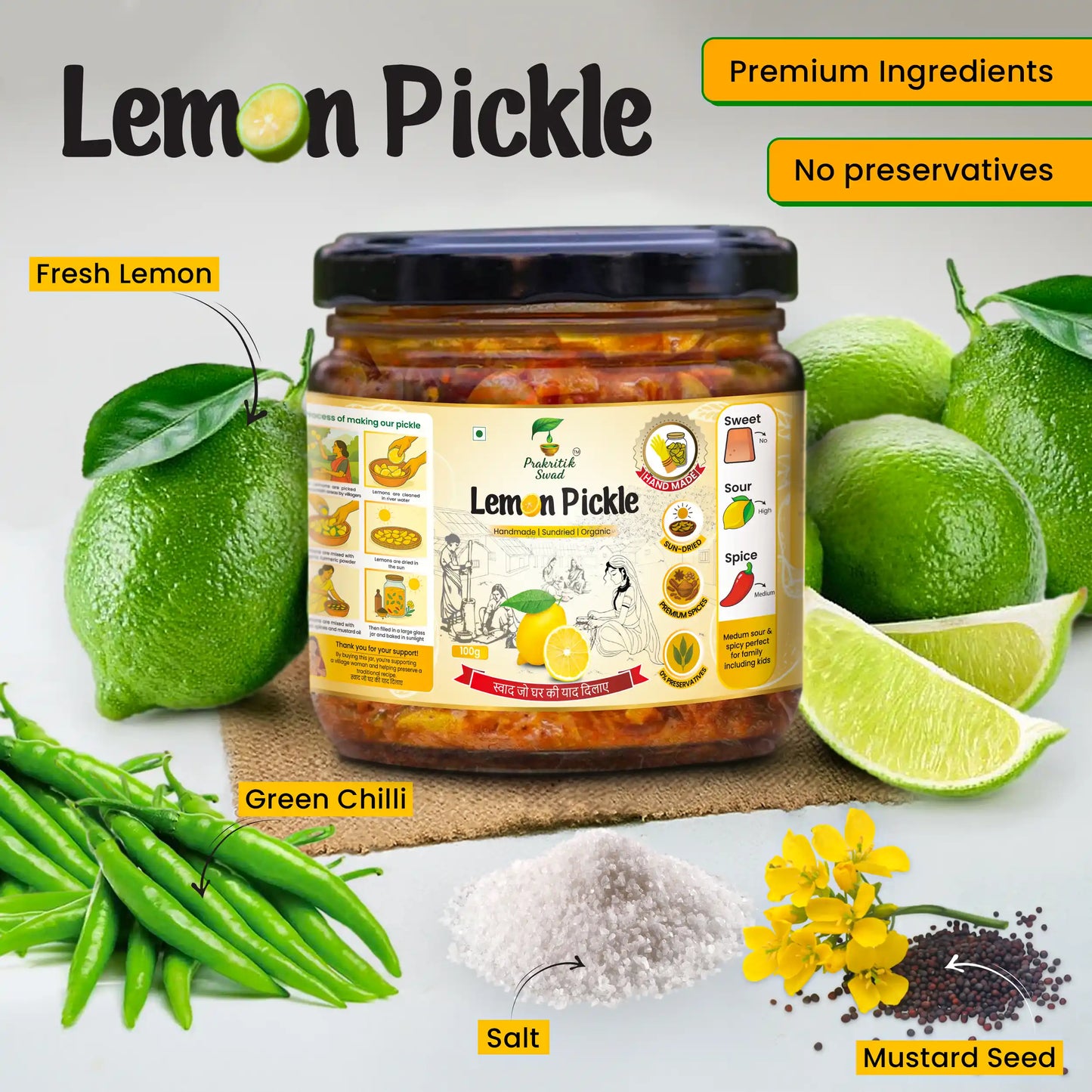 Handmade Lemon Pickle | Nimbu ka Achar