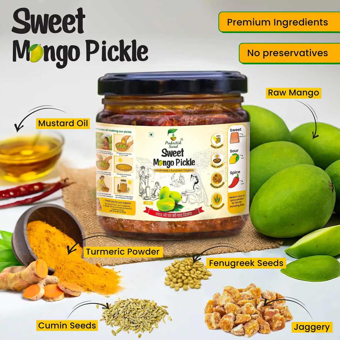 Handmade Sweet Mango Pickle | Meetha Aam Ka Achar